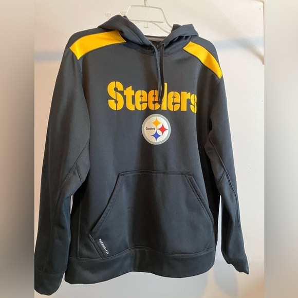 Pittsburgh Steelers Men’s Pullover Hoodie, Medium, Therma-Fit, Black//Yellow - Picture 2 of 7